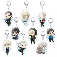 9-Type Set "Erukyu to YURI!!! ON ICE Trading Acrylic Key Holder"