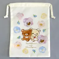 Ko Rilakkuma & Chai Leucoguma (White) drawstring bag "Viva! リラッ KUJI Part40" drawstring bag Prize