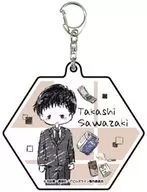 Takashi Sawasaki "Devils' Line Graph Art Design Acrílico Key Holder (hexágono) 01"