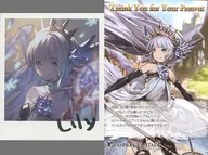 "GRANBLUE FANTASY - Grand Blue Fantasy -" Campaña del Día Blanco de San Valentín 2018 con una tarjeta ilustrada de with signature al estilo Lily Polaroid y una postal con un mensaje.