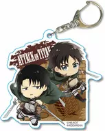 Eren & Levi Hyocho (Three Dimensional Mobility) PYUSHUKO Deka Acrylic Key Holder "Attack on Titan Season 3"