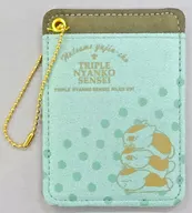 Triple Nyanko-sensei Suede Pass Case "Anime Natsume's BOOK of FRIENDS Exhibition"