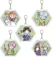 Set of 5 Types 「 Little Red Riding Hood Chacha Acrylic Key Holder 01. Graph Art Design 」