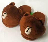 ブラウン ぬいぐるみスリッパ 「LINE TOWN」