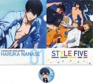 HARUKA NANASE Mini Character Iratsute Shonzu Character Tector Song Set (metal badge & 2 clear files) "Free!-Eternal Summer-"