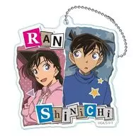 "CASE CLOSED Twin Collage Series Acrylic Key Chain" by Shinichi KUDO and Ran MORI