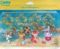 Set of 4 key chains "Duffy's Sunny Fan" Tokyo DisneySea limited.