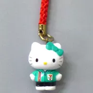 Hello Kitty (3 rd 7-ELEVEN convenience stores Uniform / Ribbon Green) Successive 7-ELEVEN convenience stores Uniform netsuke (Red) 「 7-ELEVEN convenience stores x Hello Kitty 」