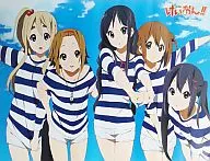 Yui & Mio & Ritsu & tsumugi & Azusa (Striped Shirt) Waterproof! Bathroom poster "K-on!"