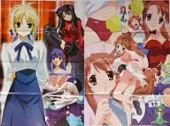 B2 Double-side poster (8 fold) "Fate/stay night / La melancolia de Haruhi Suzumiya" Megomi Magazine, July 2006, Appendix