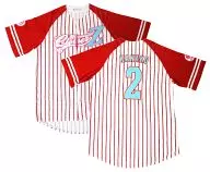 百田夏菜子(ももいろクローバーZ) TEAM☆MCZのベースボールシャツ(レッド)  「ももクロ夏のバカ騒ぎ SUMMER DIVE 2012 西武ドーム大会」