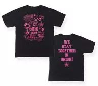 Nana Mizuki T-Shirt Black (Pink Print) M size "NANA MIKI LIVE UNION 2012"