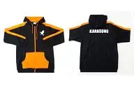 Karasuno High School Volleyball Team Image Hoodie Black x Orange L Size "Haikyu!"