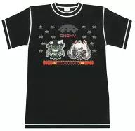 空母ヲ級＆南方棲戦姫 キャラクターTシャツ ブラック フリーサイズ 「艦隊これくしょん～艦これ～×SPACE INVADERS 」