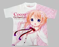 Cocoa Full Print T-Shirt White Free Size "Is the Order a Rabbit?" C86 Goods