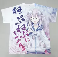Neptunu Ver. Four Goddesses Full Graphic T-Shirt White L Size "HYPERDIMENSION NEPTUNIA"