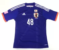 北原里英 ネーム入り AKB48マーキングadidasサッカー日本代表ユニフォーム ブルー Lサイズ