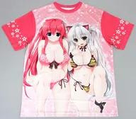 T-shirt com gráficos completos, cor-de-rosa, tamanho L para homens "Haruru Minakuni!" C92 bens