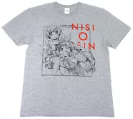 アニメイラストver. Tシャツ グレー Lサイズ 「＜物語＞シリーズ」 西尾維新大辞展グッズ