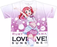 Ruby Kurosawa (I want to be in love with AQUARIUM) Full-Graphic T-Shirt Pink x White Free Size "Love Live! Sunshine!"