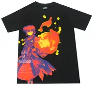 Stel T-shirt negro tamaño libre "Maho Shojo Lyrical Nanoha Reflection" Theatre Goods