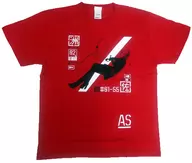 T-shirt with Tsumugi (Aya) and Kaiun (Ayaon), Red L "Radio Sidonia no Kishi : Secret Photosynthesis of Aya and Ayaon"