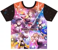 Poppin' Party Full Graphic T-Shirt Black M Size 「 Bang Dream! Girls Band Party! 」