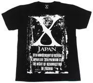 X JAPAN Tシャツ ブラック×ホワイト Lサイズ 「X JAPAN復活10周年記念 X JAPAN LIVE 2018 アメリカフェス出演直前 PREMIUM GIGS ～YOSHIKI復活の夜～」