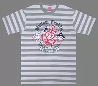 Yukari Tamura T-Shirt Gray (Striped) L Size "Yukari Tamura Fan Club Event 2018"