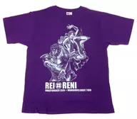 高城れに×レイ 異色のタッグTシャツ! パープル Mサイズ 「ももいろクローバーZ 10th×北斗の拳35th」 はるえ商店予約限定