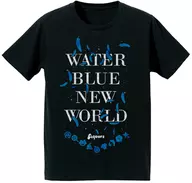 WATER BLUE NEW WORLD 箔プリントTシャツ ブラック メンズLサイズ 「ラブライブ!サンシャイン!!」