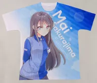 櫻島麻衣全圖案T恤藍色L碼僅限Lawson Loppi HMV