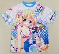 七国小都音(夏Ver) フルカラーTシャツ ホワイト×ブルー フリーサイズ 「ナツイロココロログ ～Happy Summer～」