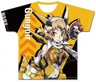 Hibiki SENKIZESSHOU SYMPHOGEAR Full Graphic T-Shirt Yellow L Size "TACHIBANA XV"