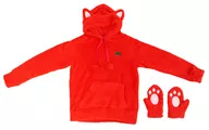 Osomatsu Room Wear Set (Hoodie + Mitten) Red Ladies Free Size "Osomatsu San ×JINS×BANDAI 2nd Edition"