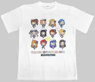 MILLION LIVE! T-shirt branca, tamanho L "THE IDOLM @ STER M @ STERS OF IDOL WORLD! 2015"