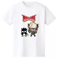 爆豪勝己＆バッドばつ丸 Tシャツ ホワイト レディースLサイズ 「僕のヒーローアカデミア×サンリオキャラクターズ」