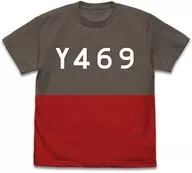 Y469 晴風 II Paneled T-Shirt Charcoal x Red M Size "Theatrical High School Fleet"