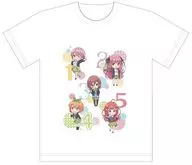 Gosisters (Mini Character) Full-Color T-Shirt White L Size "The Quintessential Quintuplets"