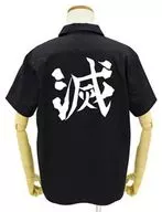 鬼殺隊徽章打底工裝襯衫黑色L尺寸