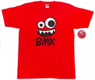 BOYS AND MEN Research Student BMK Monsters T-Shirts (w / metal badge) Red XL Size