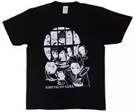 Gathered T-Shirt Black XL Size "Demon Slayer: Kimetsu no Yaiba"