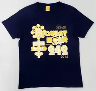 SKE48 T-Shirt Navy L Size "SKE48 Request Hour Set List Best 100 → 242 2014 ~ Who is in first place? Who is in last place? A group of songs! ~"