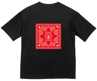 Bandana design BIG silhouette T-shirt black unisex L size "Promea"