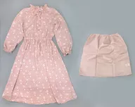 セーラームーン＆ルナ プリントワンピース(長袖) ピンク Lサイズ 「美少女戦士セーラームーン meets GU」