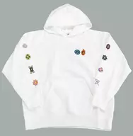 ロゴ ビッグスウェットパーカー Demon Slayer+E ホワイト XSサイズ 「鬼滅の刃×GU」