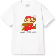 Dot Mario Jump T-Shirt White L Size "Super Mario"