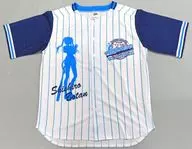 獅白 Botan Uniform style shirt white × blue free size "virtual YouTuber hololive × 6 equipos de la Liga del Pacífico"