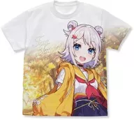 "Princesa Carta (s)! De Ídolo japonês" T-shirt branca um gráfico completo, branco, tamanho L