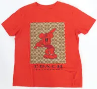 Mickey Mouse Baseball Signature T-Shirt Red Ladies Tamaño M "×COACH (Coach) The Play Collection"